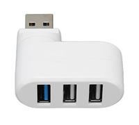 Xiuganpo Hub USB Giratorio de 90 Grados Transferencia de Datos Duradera para PC de Escritorio Admite Intercambio en Caliente Hub USB 3.0 de 3 Puertos para Usuarios de OS X Material ABS (White)