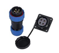 Xiuganpo Impermeable IP68 380V 45A Cuadrado 4 Orificios Enchufe de Aviación para Cable SP28, Conector Chapado en Oro Duradero para Equipos de Comunicaciones (4 pines)