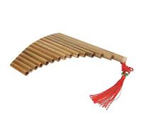 Xiuganpo Instrumento Musical Tradicional Chino Flauta de Pan 15 Tubos G Instrumento de Viento de Madera con Llave Fácil de Usar para Principiantes y Estudiantes Color Natural (Mano izquierda)