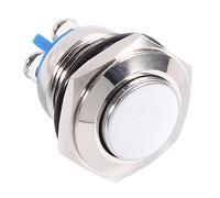 Xiuganpo Interruptor de Botón de Metal de Retorno Automático Momentáneo Impermeable para Coche de 16mm Interruptor de Bocina de Encendido y Apagado Duradero para Arranque de Motor Plateado