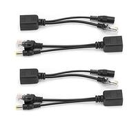 Xiuganpo Inyector Adaptador Divisor PoE DC12V con Transmisión Estable para Cámara IP, Juego de 5 Pares - Fácil de Instalar, Plug and Play, Adecuado para de Seguridad en el Hogar (Black)