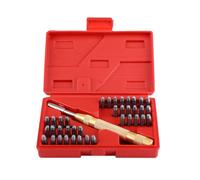Xiuganpo Juego Automático de Sellos Perforadores de Números de Letras, Kit de Herramientas de 38 Piezas de para Marcar Cuero y Metal Blando, Práctico Estuche de Almacenamiento Incluido