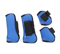 Xiuganpo Juego de 4 Botas para Tendones de Caballo, Botas Protectoras Ajustables para Saltar y Montar, Material de PU Que Absorbe los Golpes, 2 Delanteras y 2 Traseras (Un Juego de Cuatro Tallas XL.)