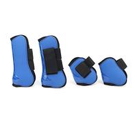 Xiuganpo Juego de 4 Botas para Tendones de Caballo, Botas Protectoras Ajustables para Saltar y Montar, Material de PU Que Absorbe los Golpes, 2 Delanteras y 2 Traseras (Un Juego de Cuatro Grandes)
