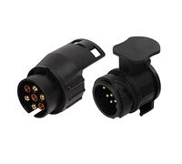 Xiuganpo Juego de Adaptadores de Enchufe de Remolque de 7 Pines a 13 Pines Convertidor de Enchufe de Remolque Universal para Remolques y Vehículos Recreativos ABS Negro Kit de 2 Piezas