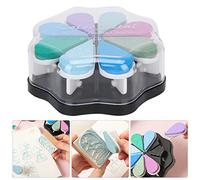 Xiuganpo Juego de Almohadillas de Tinta, 8 Almohadillas de Tinta para Sellos con Forma de Pétalo de Colores para álbumes de Recortes y Manualidades, 1 Unidad (de impresión + esponja + plástico