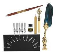 Xiuganpo Juego de Bolígrafos de Plumas, Elegante Kit de Caligrafía Vintage para Escribir y Dibujar, Incluye Bolígrafo de Inmersión y Accesorios (SP248011R lago azul)