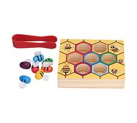 Xiuganpo Juego de Combinación de Abejas con Abrazadera para Niños, Juguete Educativo para Desarrollar Habilidades Motoras Finas, Material de Madera Ecológico, 1 Unidad (Abeja con Abrazadera DN)