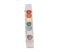 Xiuganpo Juego de Curación de Piedras de Chakras para Meditación y Yoga, Energía Positiva, Amatista en Forma de Corazón y Piedras de Cristal para Decoración del Hogar (Palo de piedra chakra)