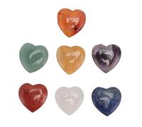 Xiuganpo Juego de Curación de Piedras de Chakras para Meditación y Yoga, Energía Positiva, Amatista en Forma de Corazón y Piedras de Cristal para Decoración del Hogar (Piedra chakra en forma de