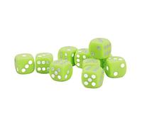 Xiuganpo Juego de Dados de 30 Piezas con Esquinas Redondas y Material Plástico para Juegos de Mesa y Enseñanza de Matemáticas, Tamaño de 16 Mm (Verde Claro)