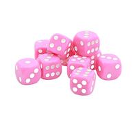Xiuganpo Juego de Dados de 30 Piezas con Esquinas Redondas y Material Plástico para Juegos de Mesa y Enseñanza de Matemáticas, Tamaño de 16 Mm (Pink)