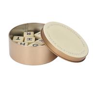 Xiuganpo Juego de Dados de Crucigramas con 12 Dados de Letras en Inglés para una Experiencia de Juego de Viaje Divertida para Adultos y Niños, Hecho de Plástico Duradero (Gold)