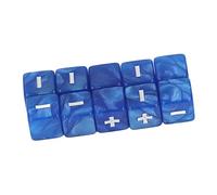 Xiuganpo Juego de Dados Plus Minus, 20 Piezas, Dados de Operación Matemática de Colores Brillantes para Niños Que Aprenden Plástico de 16mm (Blue)
