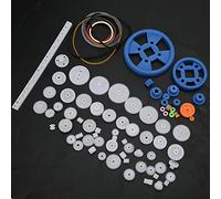 Xiuganpo Juego de Engranajes de Plástico de 80 Piezas para Robótica DIY Accesorios de Motor ABS Duraderos Seguros para Niños