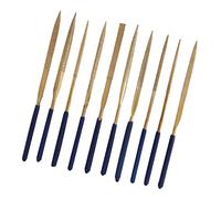 Xiuganpo Juego de Limas de Diamante de Titanio de 10 Piezas con Mangos Ergonómicos Antideslizantes para Metalurgia y Bricolaje, 5,51 Pulgadas, Azul y Dorado