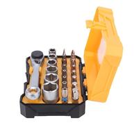 Xiuganpo Juego de Mini Destornilladores de Trinquete, Llave de Trinquete de Doble Cabeza de 72 Dientes con Puntas de 1/4 de Pulgada, Adaptador de Extensión de 60 Mm, Estuche de Transporte Portátil