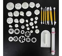 Xiuganpo Juego de Moldes de Impresión de Herramientas de Alfarería, Moldes de Plástico Duradero para Bricolaje, Líneas Claras, Manualidades para una Buena Elasticidad, 46 Piezas para Molde de