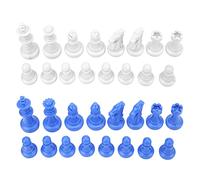 Xiuganpo Juego de Piezas de Ajedrez de Plástico Medieval, 32 Piezas Duraderas, del Rey 49 Mm para Competición en Casa, Juego de Ajedrez Ligero y Blanco