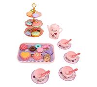 Xiuganpo Juego de té de la Tarde para Niños Juego de Simulación Innovador para la Educación Temprana, Que Incluye Tetera, Tazas, Platos, Postres, Dulces, de té de la Tarde, Juguetes para Niños