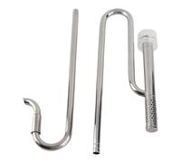 Xiuganpo Juego de Tubos de Entrada y Salida Ajustables de Acero Inoxidable 304 para Filtro de Acuario, Desnatador de Superficie, Fácil de Usar, Ideal para Acuaristas (Salida de 12 mm con Entrada de