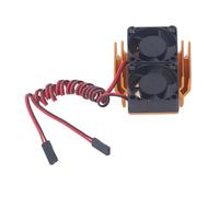 Xiuganpo Juego de Ventilador de Refrigeración RC 5 V (GOLD) | Radiador de Motor con Control Térmico ESC, Material Plástico Duro, Impermeable IP44, Ligero, con Conector JST, para Coche RC
