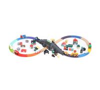 Xiuganpo Juego de Vías de Bloques de Madera de 126 Piezas, Vía de Tren de Madera, Juguete Ferroviario Intercambiable Expandible con Diseño Educativo Seguro, Ideal para de Transporte de Niños y Niñas