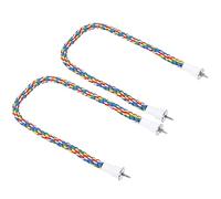 Xiuganpo Juguete Colorido de Cuerda para Loros, Soporte en Espiral Ajustable, 2 Piezas de Perchas de Cuerda para Pájaros, Juguete para Masticar Hecho a Mano, de Algodón No Tóxica para Aliviar el