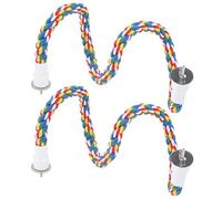 Xiuganpo Juguete Colorido de Cuerda para Loros, Soporte en Espiral Ajustable, 2 Piezas de Perchas de Cuerda para Pájaros, Juguete para Masticar Hecho a Mano, de Algodón No Tóxica para Aliviar el