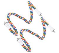 Xiuganpo Juguete Colorido de Cuerda para Loros, Soporte en Espiral Ajustable, 2 Piezas de Perchas de Cuerda para Pájaros, Juguete para Masticar Hecho a Mano, de Algodón No Tóxica para Aliviar el