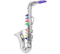 Xiuganpo Juguete de Saxofón para Niños, Mini Instrumento Musical para Juegos Creativos, Plástico Dorado, 1 Unidad (Silver)