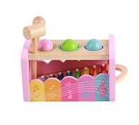 Xiuganpo Juguete Educativo de Golpe Musical de Madera de Color Brillante para Niños, Regalo de Juguete de Xilófono con Martillo y Bola para Niños de 9,4 X 5,9 X 5, Pulgadas, 3 Años +