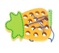 Xiuganpo Juguete para Enhebrar Cordones de Madera para Educación Temprana, Juego de Viaje Ligero, Compacto y Duradero para Niños, Hecho de Madera Lisa (piña)