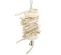 Xiuganpo Juguete para Pájaros de Lufa con Cáscara de Maíz Natural, Juguete Colgante para Masticar y Roer con Gancho para Entretenimiento en Jaula de Periquitos, Accesorios Seguros para Pájaros para