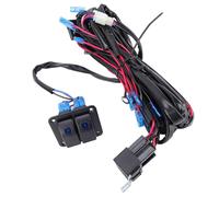 Xiuganpo Kit de Arnés de Cableado de Barra de Luz LED de 16 AWG, Panel de Interruptor de Palanca de Mando de 2 Bandas con Luz Indicadora Azul, Bloque de Terminales de Fusión de relé de