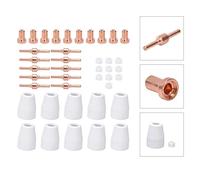 Xiuganpo Kit de Consumibles de PT31, 70 Uds., Puntas de Electrodos de Cobre de Cerámica Premium, Anillos de Copas para Reemplazo de Antorcha CUT50 ACDC CT520 CT512P