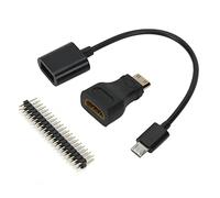 Xiuganpo Kit de Expansión 3 en 1 con Adaptador Mini HD, Cable de Alimentación USB para Dispositivos de Visualización de Pantalla de Interfaz Multimedia de Alta Definición, Material ABS para