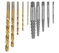 Xiuganpo Kit de Extractor de Tornillos, Juego de 10 Brocas para Mano Izquierda, Herramientas Duraderas y Fáciles de Sacar para Mejorar el Hogar, Oro y Plata