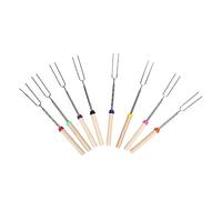 Xiuganpo Kit de Palitos para Asar Malvaviscos, Brochetas Extensibles para Smores, Tenedores para Perros Calientes para Fogatas de Acampada, 8 Tenedores para Hornear de para la Familia Junta
