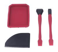 Xiuganpo Kit de Pegamento de Silicona para Carpintería, 4 Uds., 2 Cepillos de Doble Cabeza, 1 Peine, 1 Bandeja, Juego de Aplicadores de Pegamento de Aplicación Uniforme para Puntos Finos