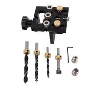 Xiuganpo Kit de Plantilla para Clavijas, Localizador de Perforación para Carpintería Ajustable con 6 Adaptadores de Brocas de 8 y 10 Mm, Rueda Excéntrica de 15 Mm,