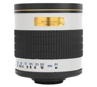 Xiuganpo Lente de Espejo Telefoto de 500 Mm F6.3 para Cámara con Montura EF, Diseño Liviano para un Uso Conveniente, Lente de Enfoque Manual para Fotografía de Insectos y Turismo (White)