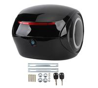 Xiuganpo Maletín Universal para Moto 32L, Baúl de Almacenamiento con Forro de Algodón Extraíble y Respaldo para Pasajeros (Negro)