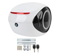 Xiuganpo Maletín Universal para Moto, 32L Motocicleta Tronco Almacenamiento Carrier Caso con Forro de algodón extraíble, Respaldo para los pasajeros, Maletero para Moto Scooter (White)