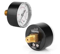 Xiuganpo Manómetro de Latón con Conexión Trasera de 50 Mm para una Medición Precisa del Aire, Agua, Petróleo, Gas, a Prueba de Erosión y Cubierta Transparente (0-30 psi 0-2bar)