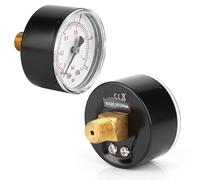 Xiuganpo Manómetro de Latón con Conexión Trasera de 50 Mm para una Medición Precisa del Aire, Agua, Petróleo, Gas, a Prueba de Erosión y Cubierta Transparente (0-15 psi 0-1 bar)