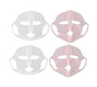 Xiuganpo Máscaras de Silicona Reutilizables, 4 Uds., Envoltura Facial de Silicona Fácil de Limpiar, Cubierta de Mascarilla Facial Hidratante para el Tiempo de Spa en Casa