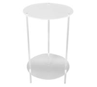 Xiuganpo Mesa Auxiliar Redonda Moderna de Acrílico Transparente de 2 Niveles para Sala de Estar, Dormitorio, Mesita de Noche Que Ahorra Espacio para Espacios Pequeños