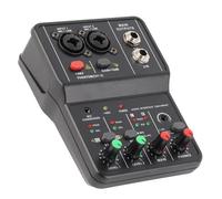 Xiuganpo Mezclador de Audio Compacto de 2 Canales Consola Mezcladora de Sonido USB para Grabación de Música, Karaoke en Casa, Rendimiento Estable, Material de Aleación de Plástico