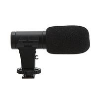 Xiuganpo Mic 06 Mini Micrófono para Teléfono Móvil para Vídeo Claro de Conferencias en Vivo para Vloggers y Reporteros, Material ABS Negro